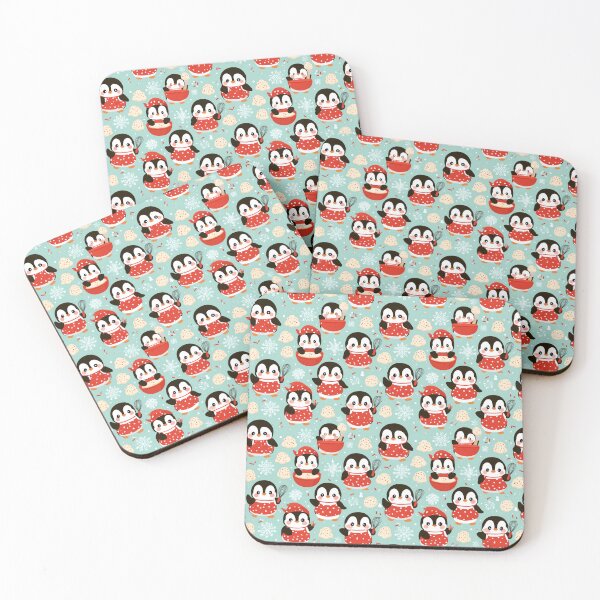 Item preview, Kawaii Penguin Baking Cookies Winter Snowflakes designed and sold by NicolasGlowArt.