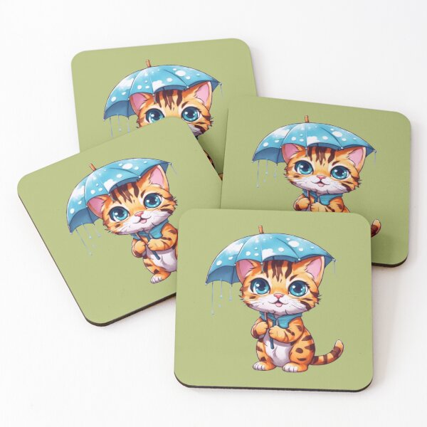 Item preview, Kawaii Rainy Day Kitten Design designed and sold by MushArtist.