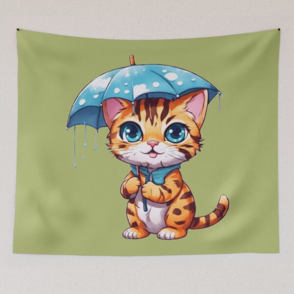 Item preview, Kawaii Rainy Day Kitten Design designed and sold by MushArtist.