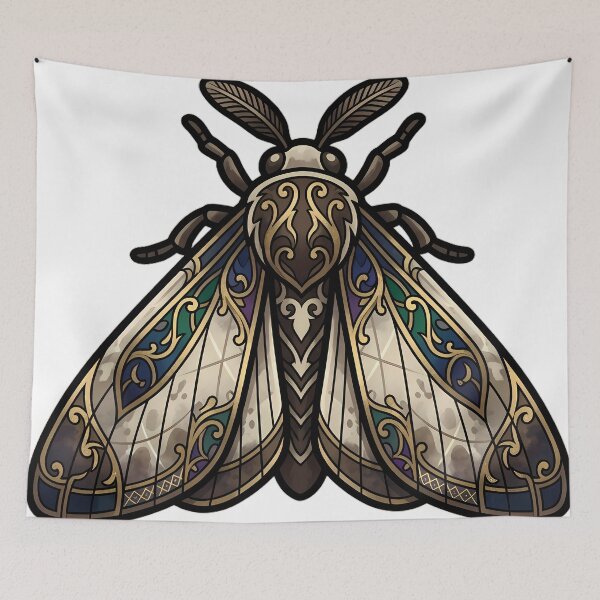 Item preview, Autumnal Moth Emblem - Gothic Entomology Dark Academia Art designed and sold by IllumeInk.