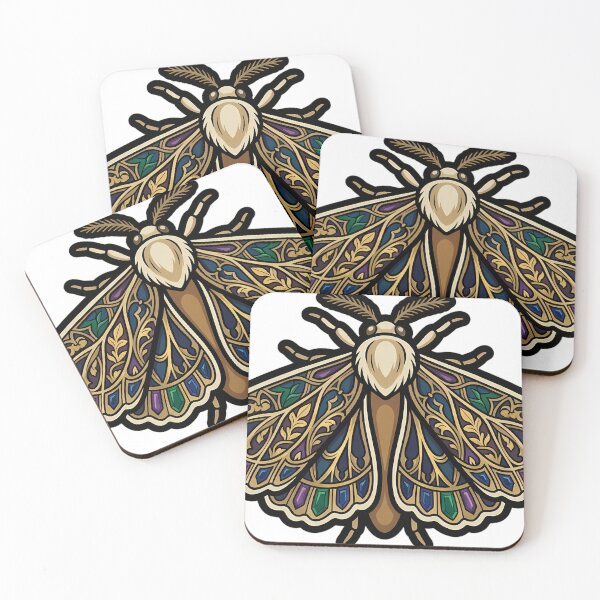Item preview, Scarce Tissue Moth Emblem - Gothic Entomology Winter Art designed and sold by IllumeInk.