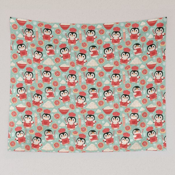 Item preview, Cute Penguin Baker Winter Holiday Donut Baking designed and sold by NicolasGlowArt.