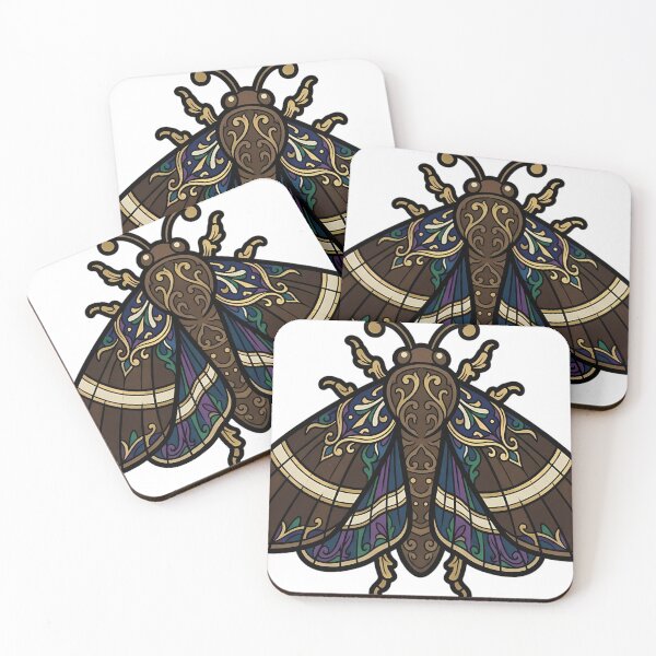 Item preview, Scarce Umber Moth Emblem - Gothic Entomology Winter Art designed and sold by IllumeInk.