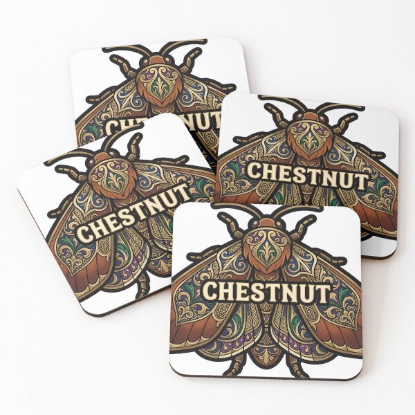 Item preview, Chestnut Moth Emblem - Gothic Entomology Dark Academia Art designed and sold by IllumeInk.