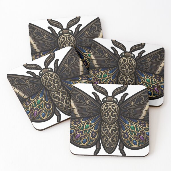 Item preview, Dark Chestnut Moth Emblem - Gothic Entomology Art designed and sold by IllumeInk.