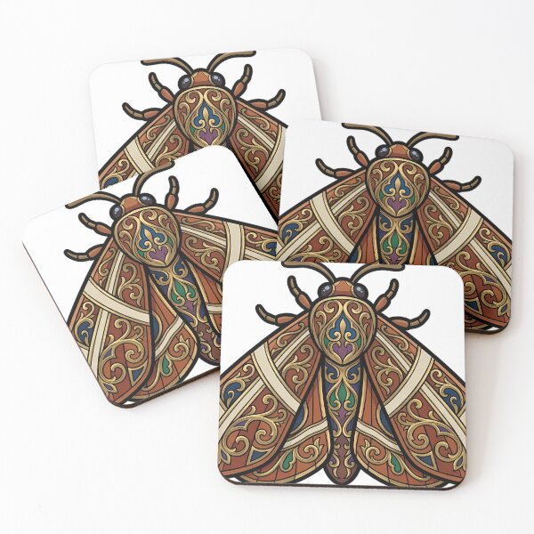 Item preview, Brick Moth Emblem - Gothic Entomology Dark Academia Art designed and sold by IllumeInk.