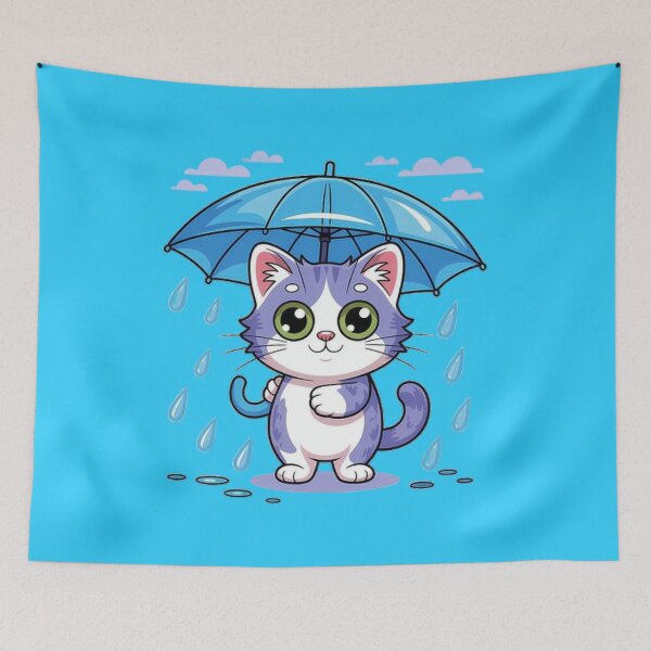 Item preview, Kawaii Rainy Day Kitten Design designed and sold by MushArtist.