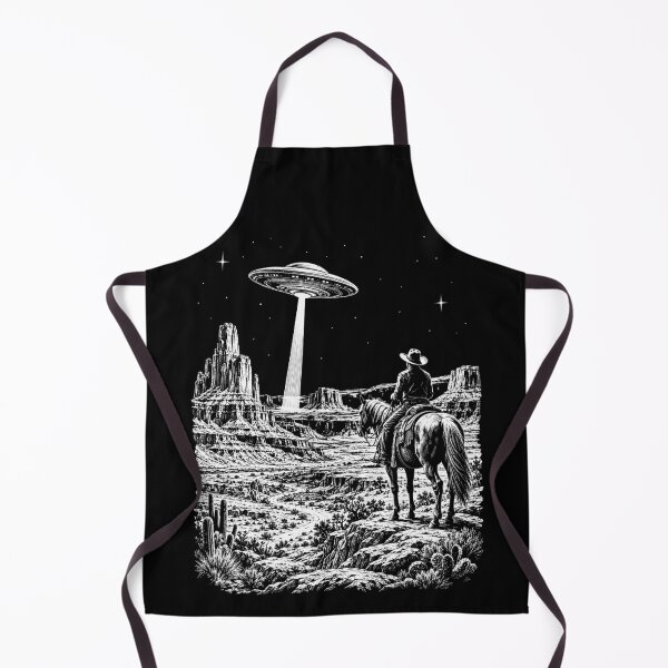 Item preview, Western Cowboy Alien UFO Desert Art designed and sold by gordonbwyashop.