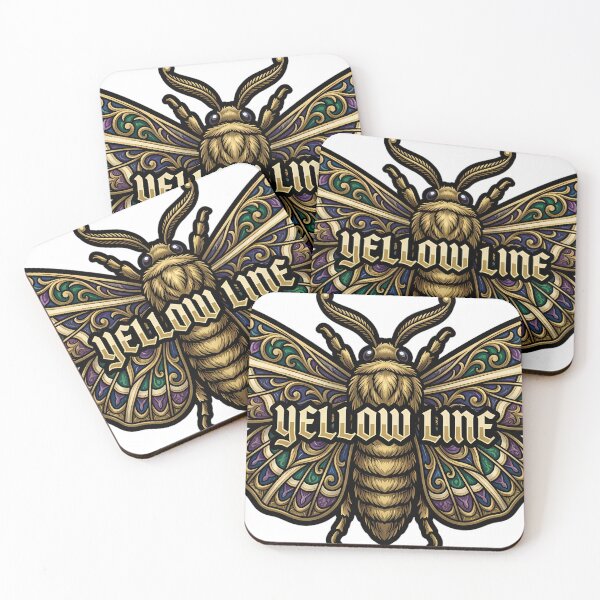 Item preview, Yellow Line Quaker Moth Emblem - Gothic Entomology Art designed and sold by IllumeInk.