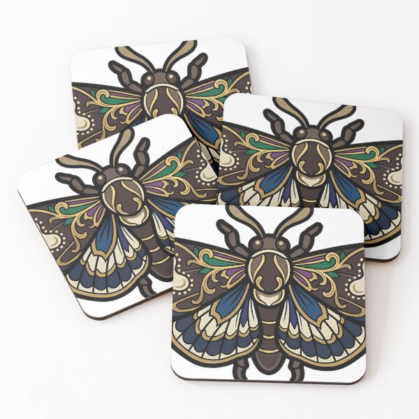 Item preview, Satellite Moth Emblem - Gothic Entomology Dark Academia Art designed and sold by IllumeInk.