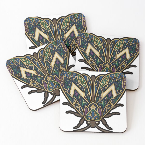 Item preview, Setaceous Hebrew Character Moth Emblem - Gothic Entomology Art designed and sold by IllumeInk.