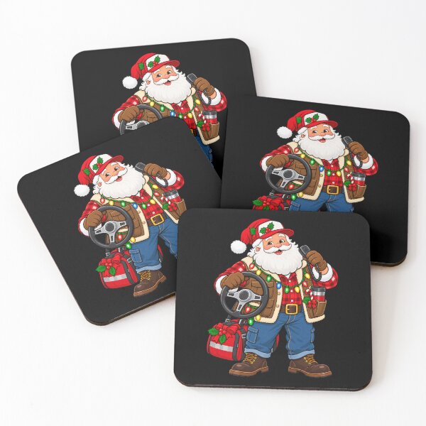 Item preview, Christmas Truck Driver Santa with Steering Wheel and Cap designed and sold by vaylen-orbit.