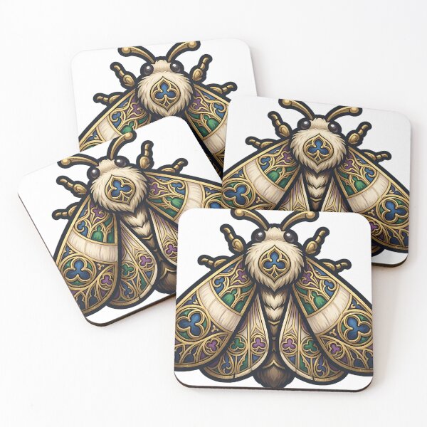 Item preview, Small Quaker Moth Emblem - Gothic Entomology Winter Art designed and sold by IllumeInk.