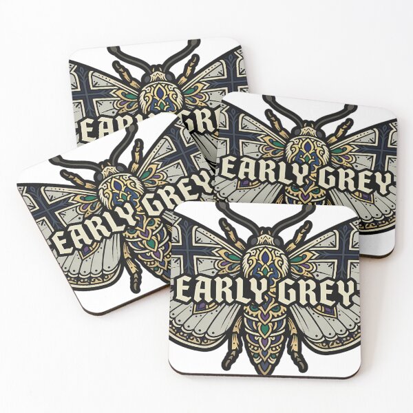 Item preview, Early Grey Moth Emblem - Gothic Entomology Winter Art designed and sold by IllumeInk.