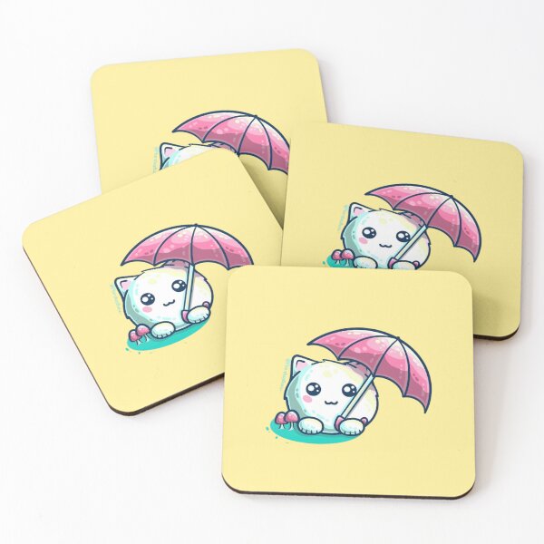 Item preview, Kawaii Rainy Day Kitten Design designed and sold by MushArtist.