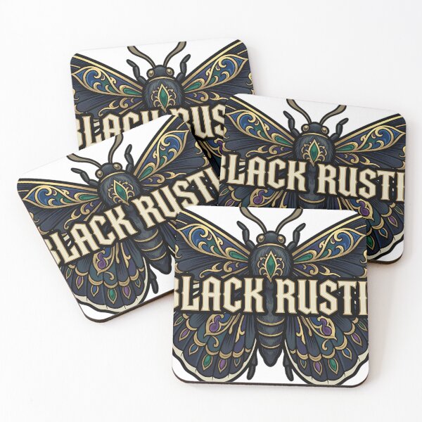 Item preview, Black Rustic Moth Emblem - Gothic Entomology Winter Art designed and sold by IllumeInk.