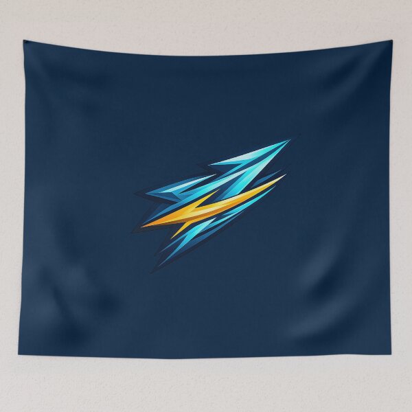 Item preview, Futuristic Cyber Blue & Gold Energy Shard Graphic Art designed and sold by MCV-Designs.