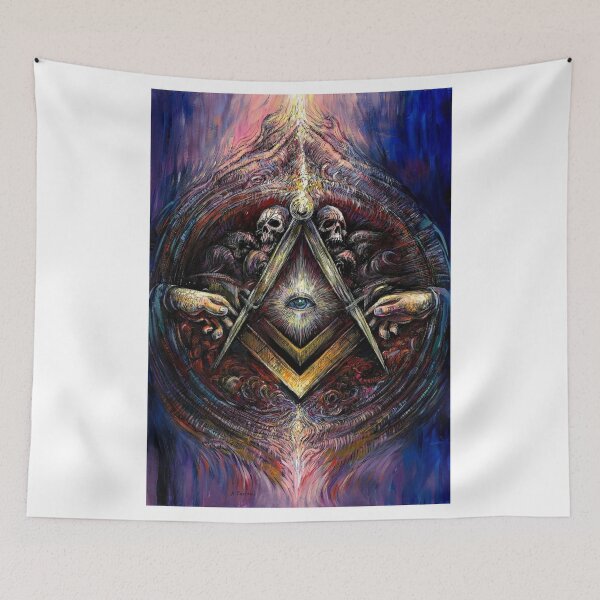 Item preview, Esoteric All Seeing Eye Masonic Compass Occult Art designed and sold by DeryantArt.