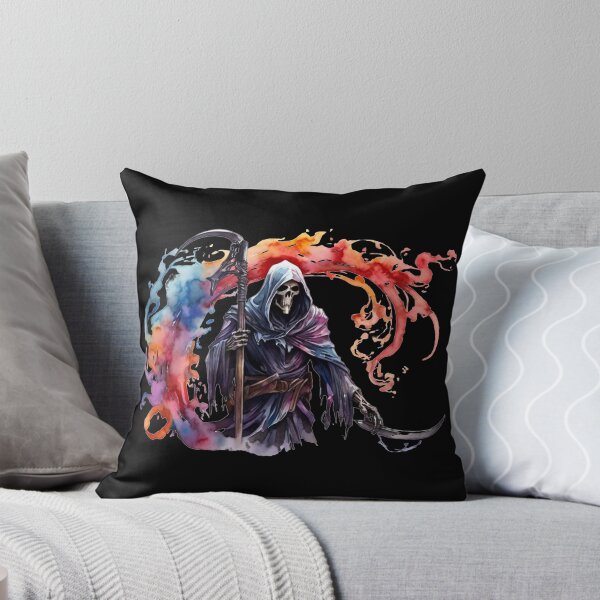 Item preview, Colorful Grim Reaper – Gothic Fantasy with Watercolors designed and sold by Rose Design & Photos.