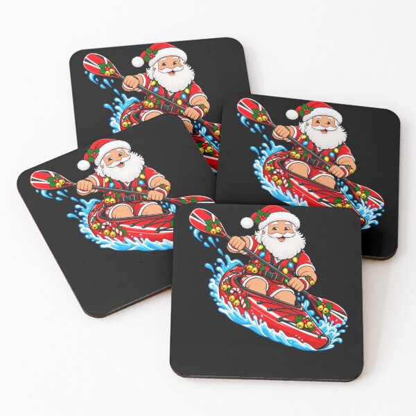 Item preview, Santa Kayaking Christmas Paddler Riding Whitewater Waves designed and sold by Street-Beasts.