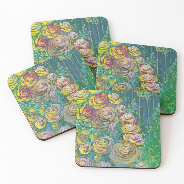 Item preview, Golden Roses Traditional Gouache Painting designed and sold by Kanpai989.