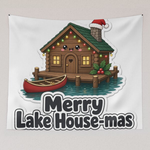 Item preview, Lake House Christmas Merry Lake House-mas Gift designed and sold by Soft Merch.