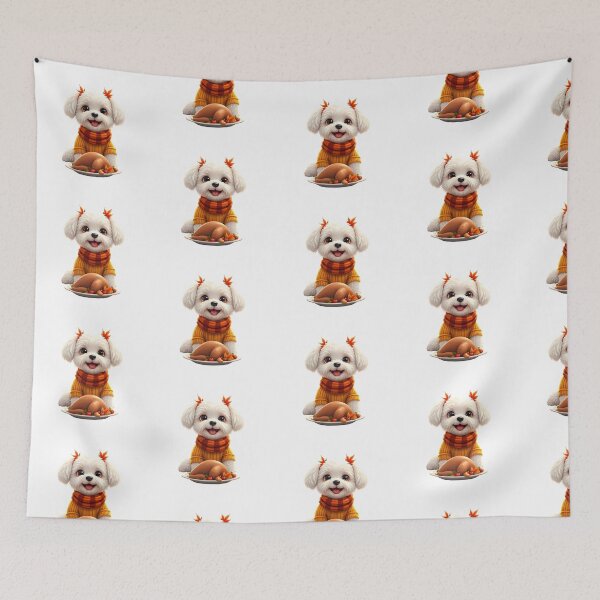 Item preview, Cute Maltese Puppy Fall Art designed and sold by Kedspicedesign.