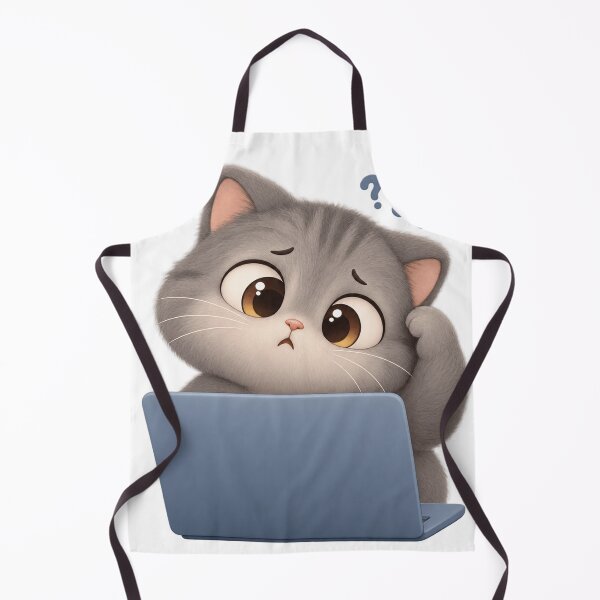 Item preview, Confused Office Cat Working on Laptop Funny Art designed and sold by iyonic art.