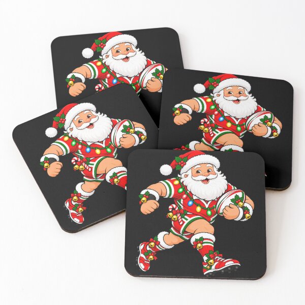 Item preview, Santa Rugby Christmas Player Charging with the Ball designed and sold by Street-Beasts.