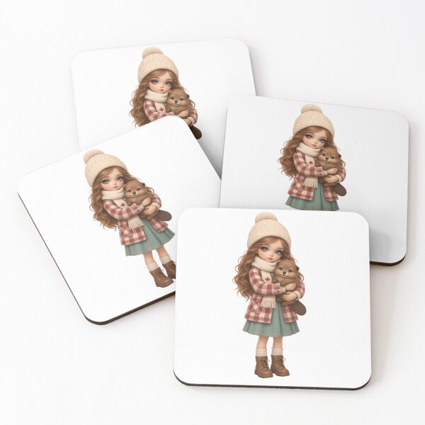 Item preview, Canadian Plaid Doll Girl with Baby Beaver designed and sold by AliceMonberCom.