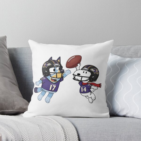 Item preview, Bluey And Snoopy Baltimore Ravens Football Catch Game Day designed and sold by DamianRoy88.