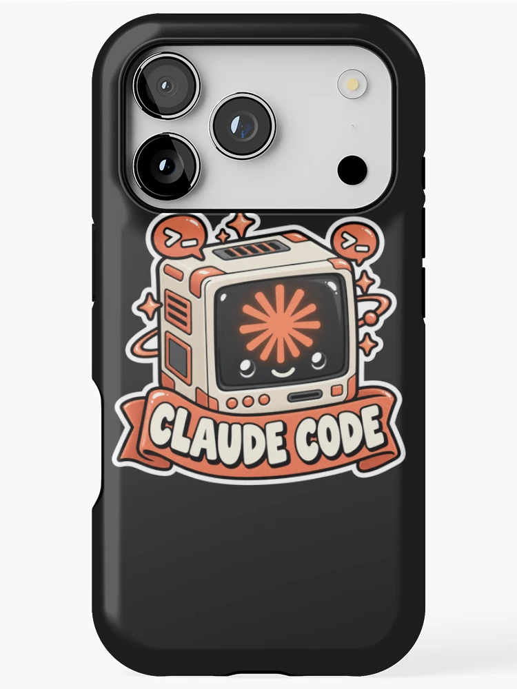 Thumbnail 1 of 4, iPhone Case, Claude Code Terminal Cube Sticker - AI Coding Agent Developer designed and sold by Stick Erify.