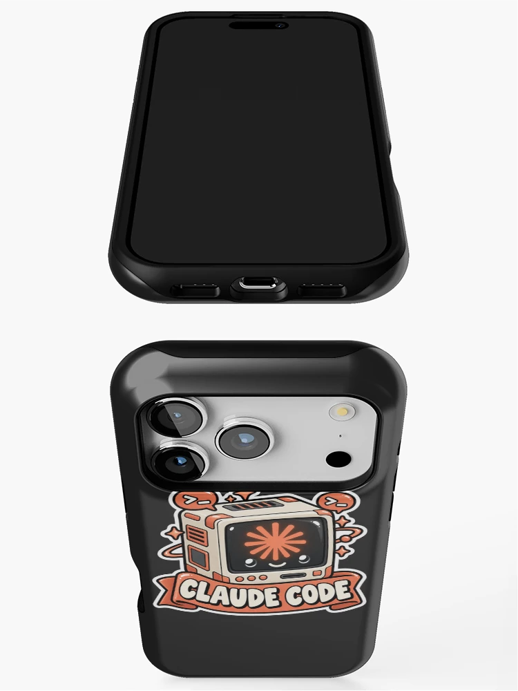 Thumbnail 3 of 4, iPhone Case, Claude Code Terminal Cube Sticker - AI Coding Agent Developer designed and sold by Stick Erify.
