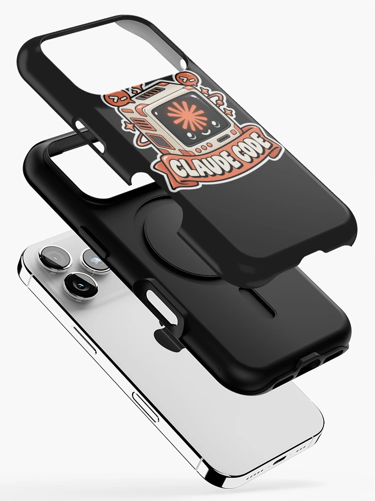 Thumbnail 2 of 4, iPhone Case, Claude Code Terminal Cube Sticker - AI Coding Agent Developer designed and sold by Stick Erify.
