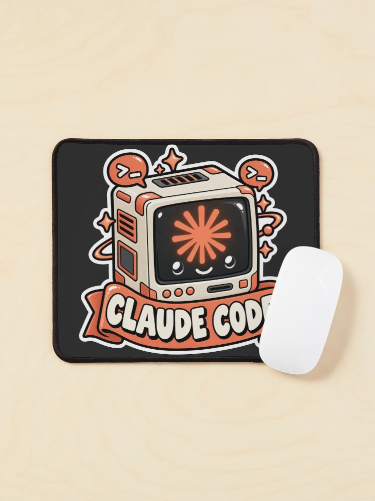 Thumbnail 1 of 5, Mouse Pad, Claude Code Terminal Cube Sticker - AI Coding Agent Developer designed and sold by Stick Erify.