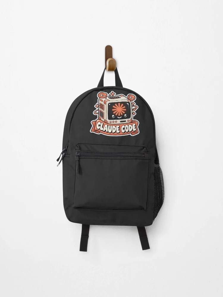 Thumbnail 1 of 3, Backpack, Claude Code Terminal Cube Sticker - AI Coding Agent Developer designed and sold by Stick Erify.