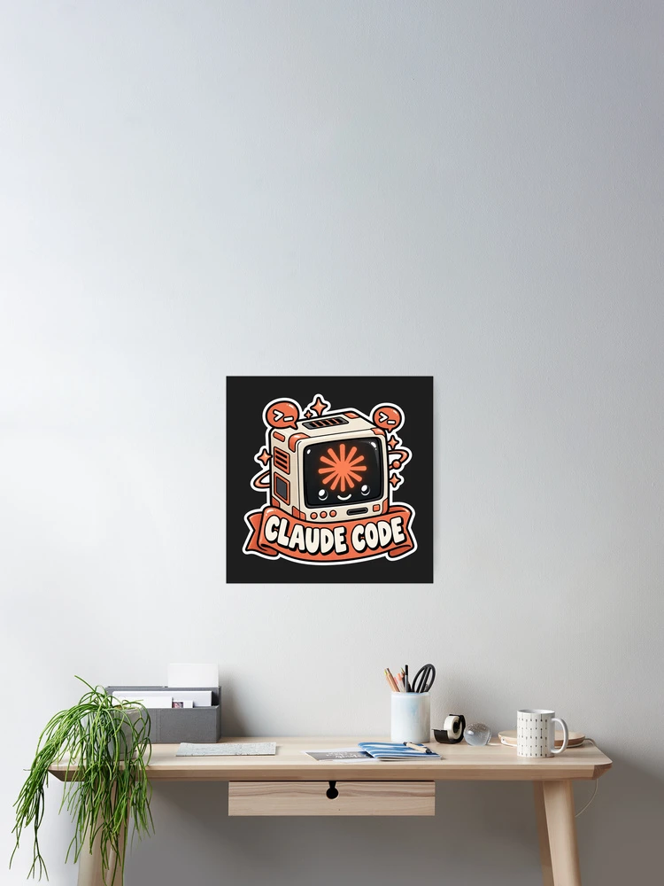 Thumbnail 2 of 3, Poster, Claude Code Terminal Cube Sticker - AI Coding Agent Developer designed and sold by Stick Erify.