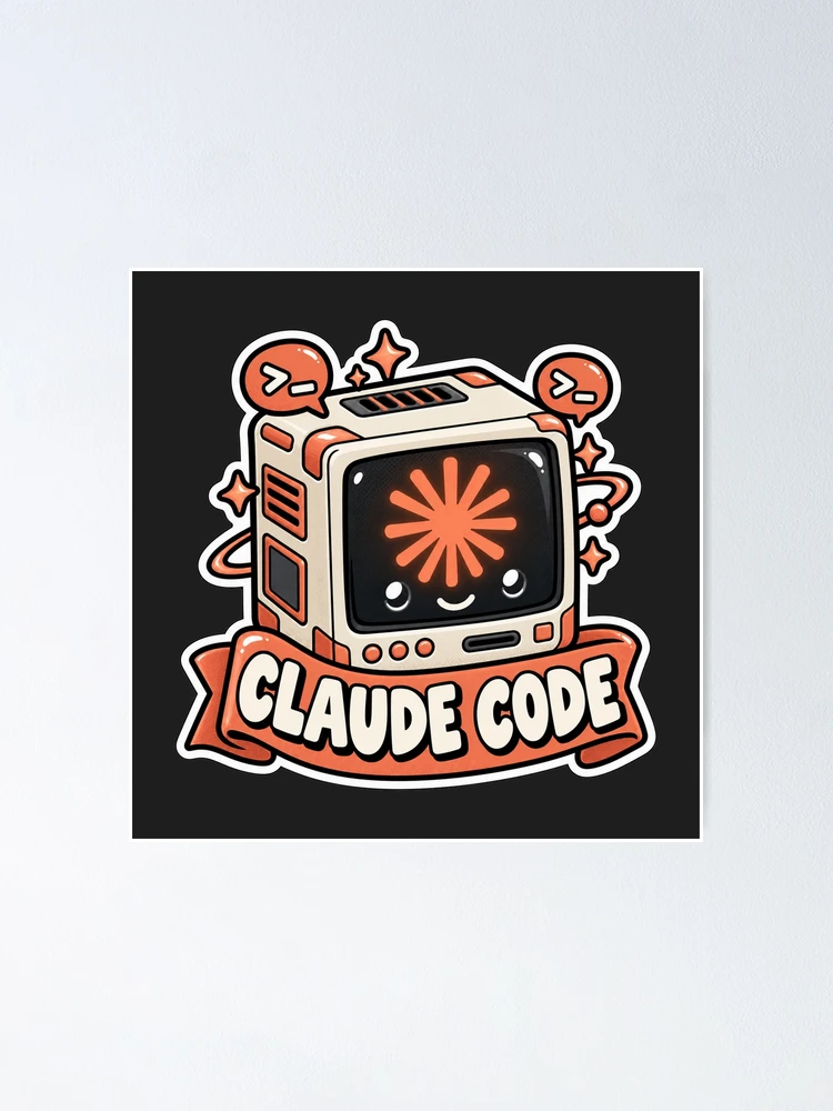 Thumbnail 1 of 3, Poster, Claude Code Terminal Cube Sticker - AI Coding Agent Developer designed and sold by Stick Erify.