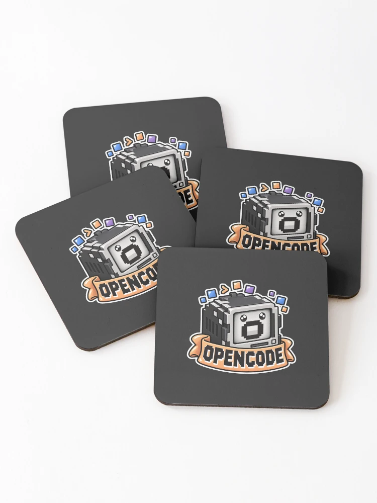Thumbnail 1 of 5, Coasters (Set of 4), OpenCode Terminal Cube Sticker - Open Source AI Coding Agent designed and sold by Stick Erify.