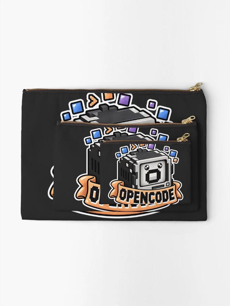 Thumbnail 2 of 4, Zipper Pouch, OpenCode Terminal Cube Sticker - Open Source AI Coding Agent designed and sold by Stick Erify.