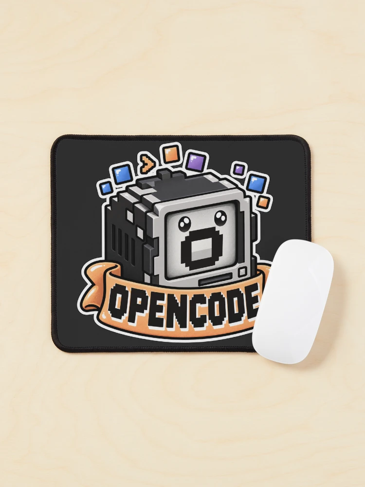 Thumbnail 1 of 5, Mouse Pad, OpenCode Terminal Cube Sticker - Open Source AI Coding Agent designed and sold by Stick Erify.
