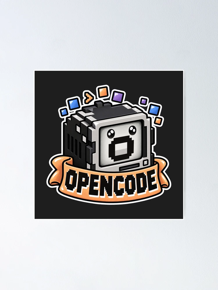 Thumbnail 1 of 3, Poster, OpenCode Terminal Cube Sticker - Open Source AI Coding Agent designed and sold by Stick Erify.