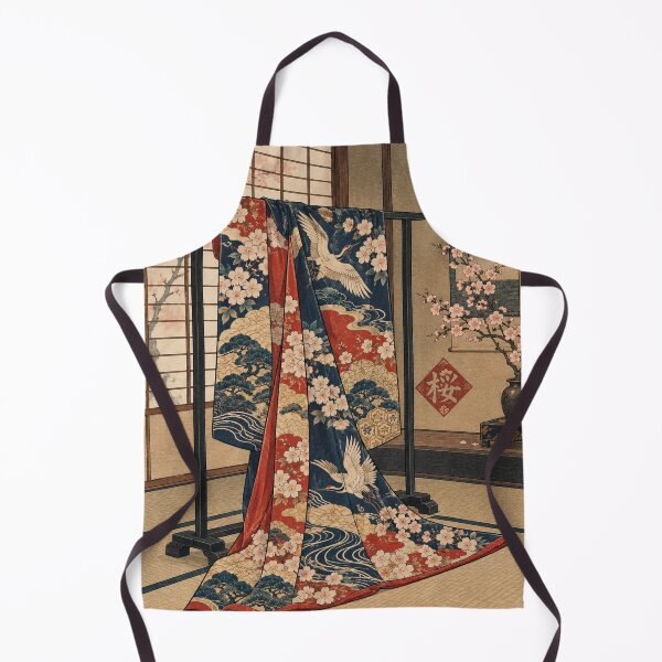 Item preview, Japanese Kimono - Crane Pattern Hanging in Tatami Room designed and sold by bapupa.