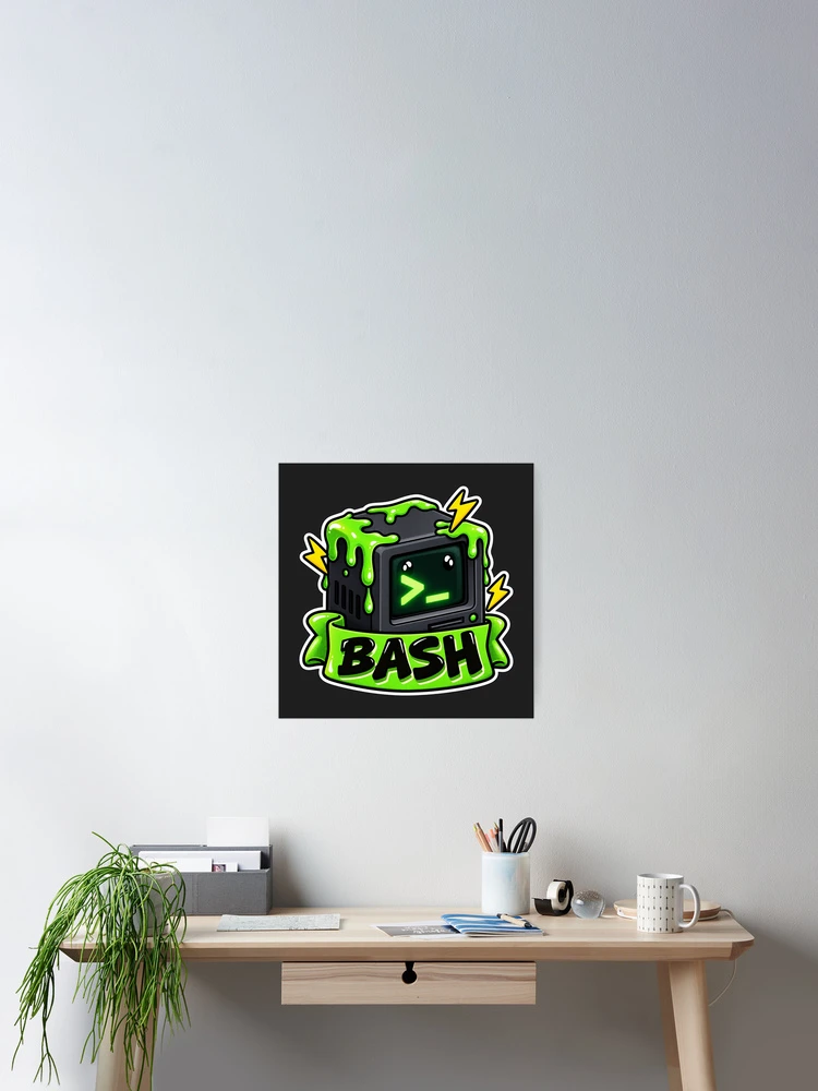 Thumbnail 2 of 3, Poster, Bash Terminal Slime Cube Sticker - Linux Shell Programmer designed and sold by Stick Erify.