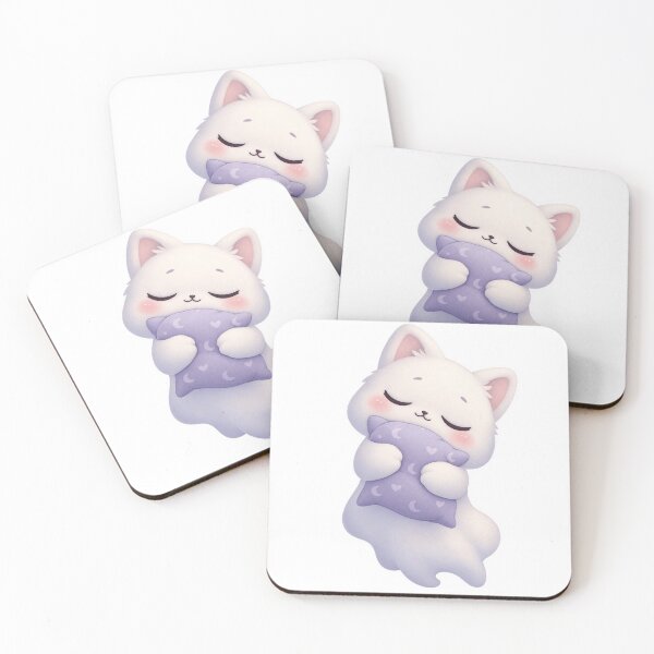 Item preview, Sleepy Ghost Cat Cute Spooky Halloween Animal Art designed and sold by iyonic art.