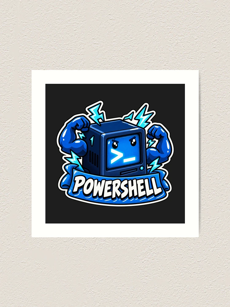 Thumbnail 1 of 3, Art Print, PowerShell Terminal Cube Sticker - Windows Shell Programmer designed and sold by Stick Erify.