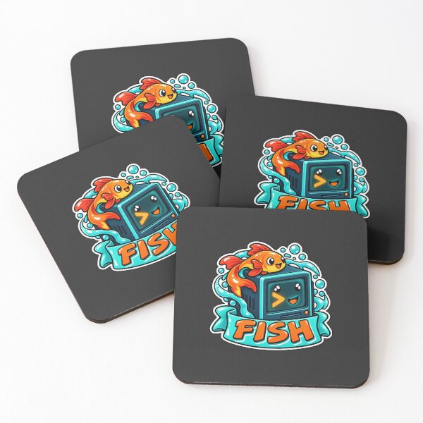 Item preview, Fish Shell Terminal Cube Sticker - Friendly Interactive Shell Coder designed and sold by Stick Erify.