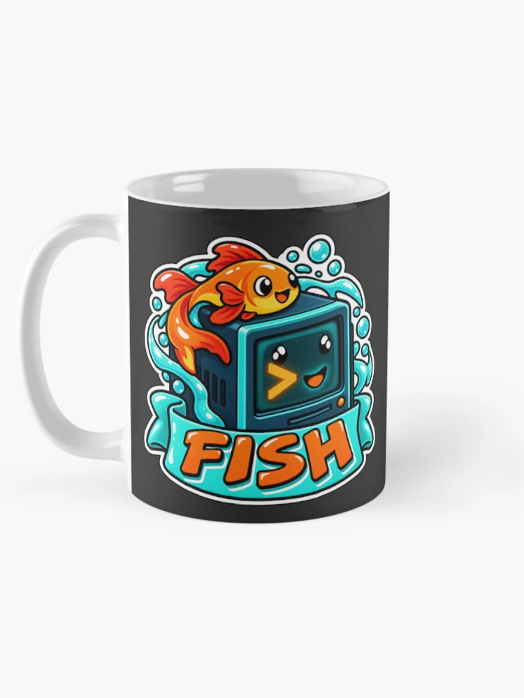 Thumbnail 5 of 6, Coffee Mug, Fish Shell Terminal Cube Sticker - Friendly Interactive Shell Coder designed and sold by Stick Erify.