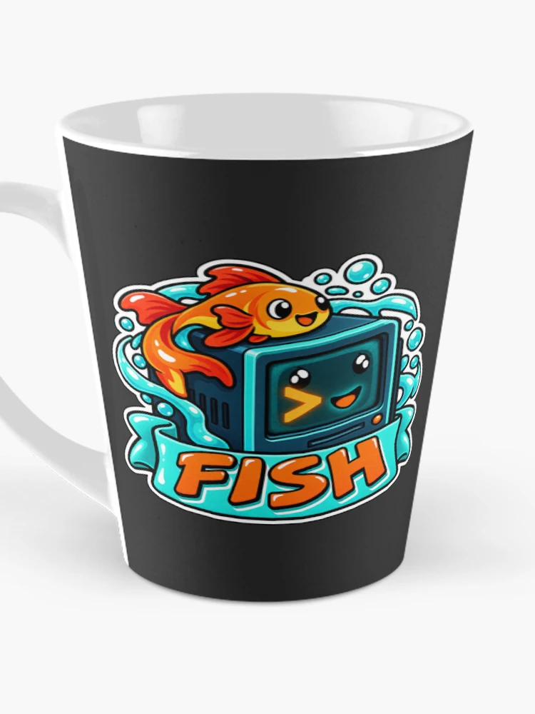Thumbnail 3 of 4, Coffee Mug, Fish Shell Terminal Cube Sticker - Friendly Interactive Shell Coder designed and sold by Stick Erify.