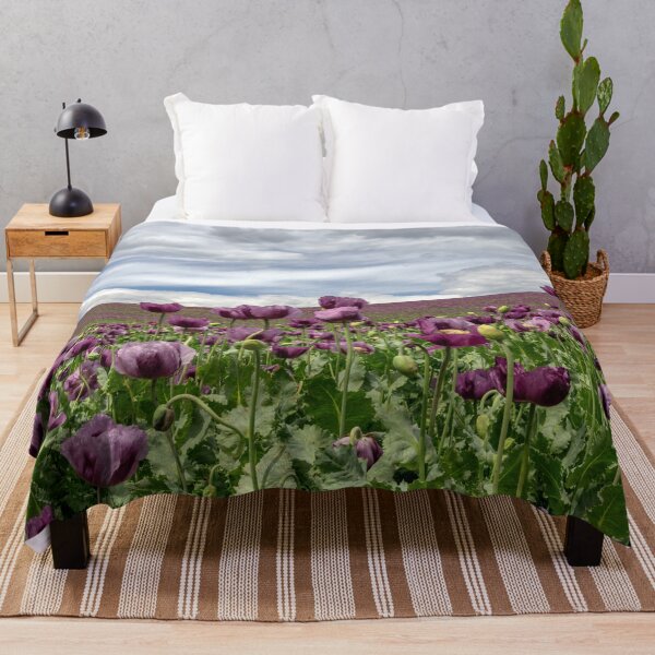 Item preview, Serene Moravian Blooming Purple Poppy Field designed and sold by AngelusH.